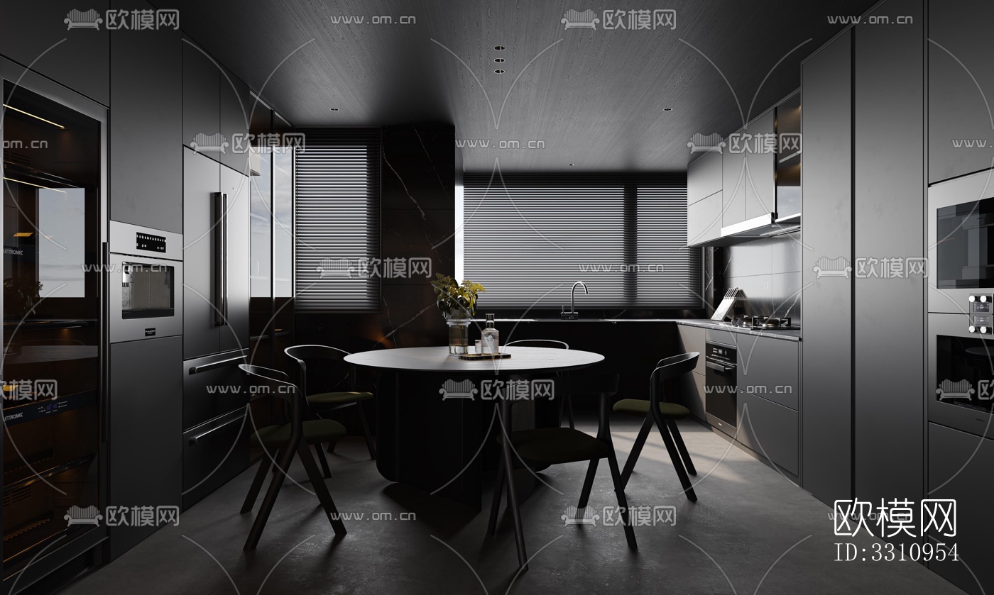 现代客餐厅效果图下载（渲染图4）