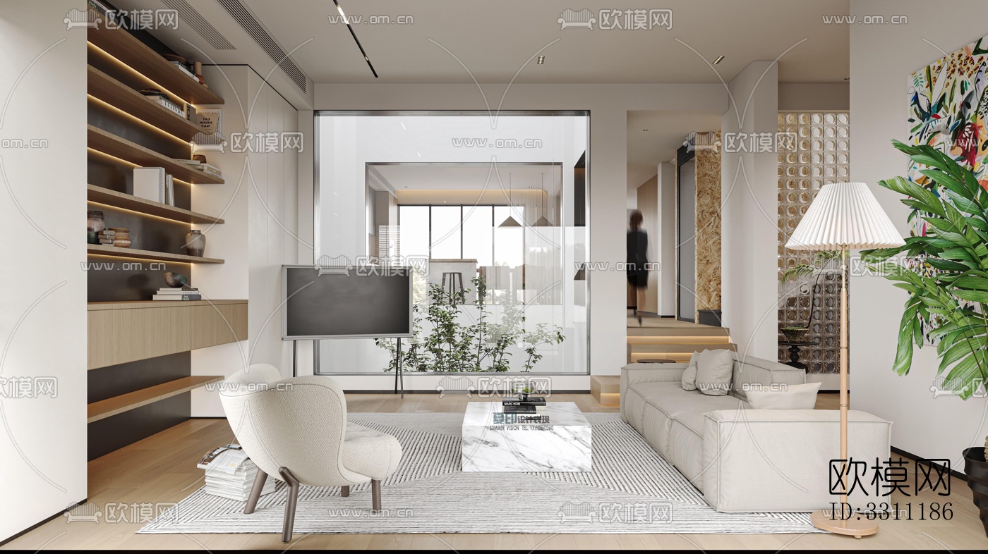 现代客餐厅效果图下载（渲染图9）