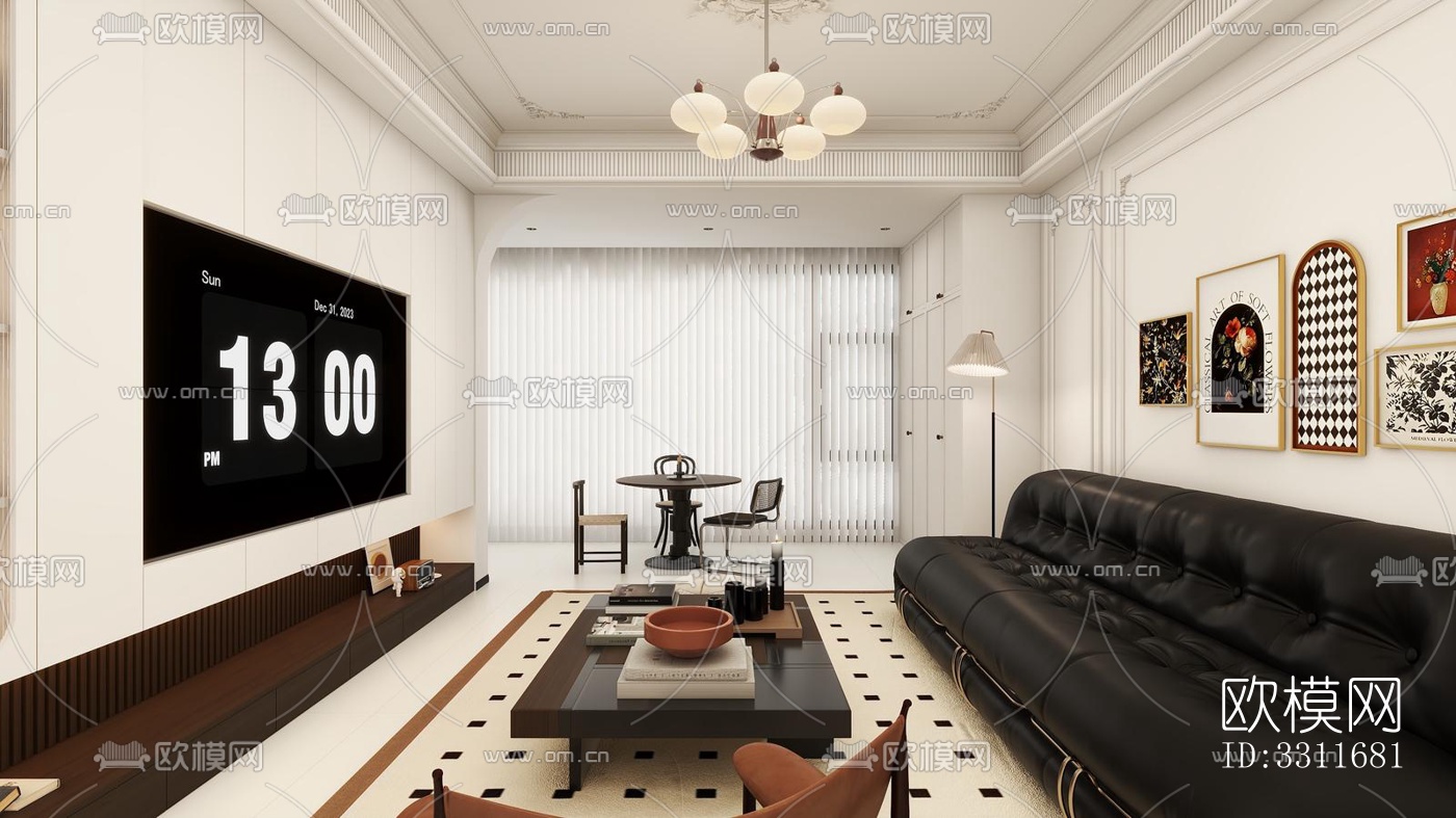 现代客餐厅效果图下载（渲染图5）