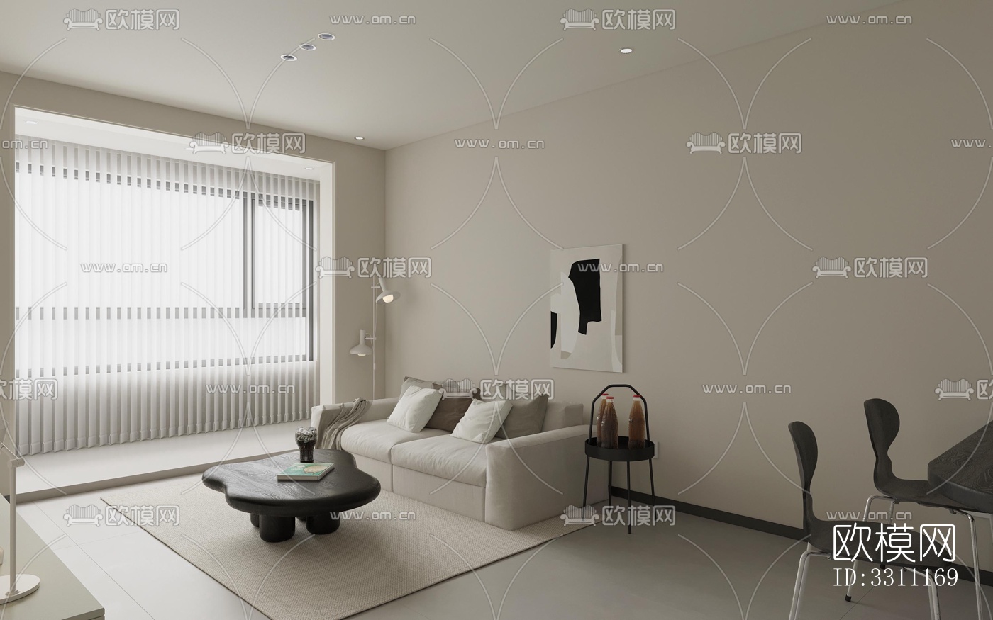 现代客餐厅效果图下载（渲染图5）