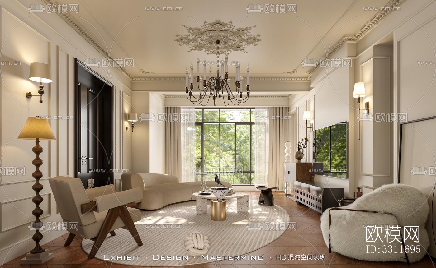 现代客餐厅效果图下载（渲染图5）