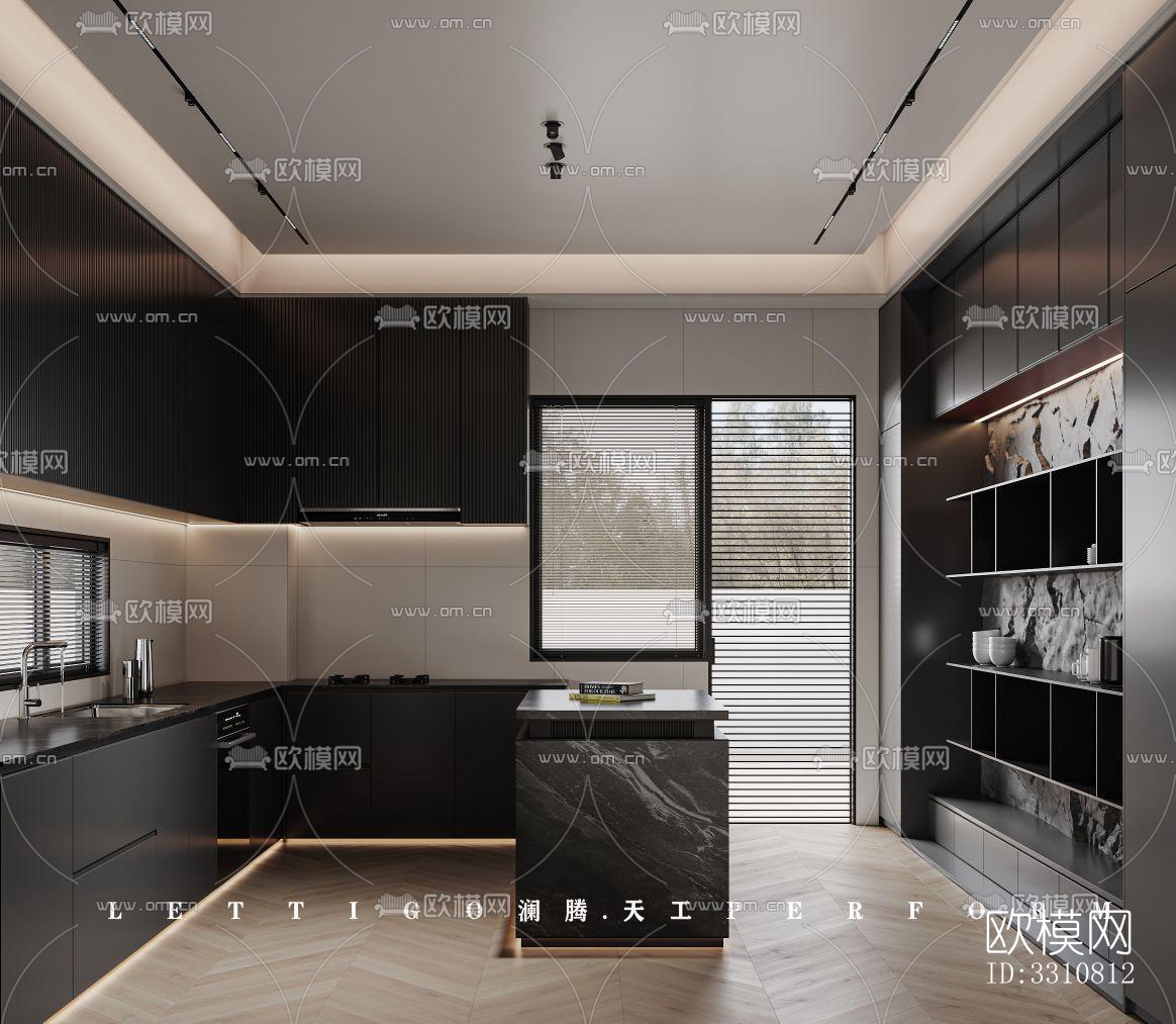 现代客餐厅效果图下载（渲染图8）