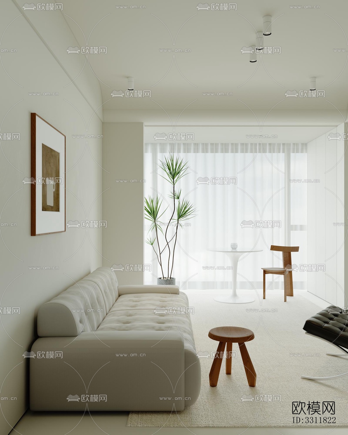 现代客餐厅效果图下载（渲染图7）