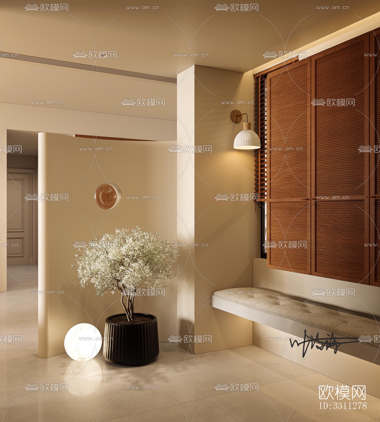 现代客餐厅效果图下载（渲染图3）