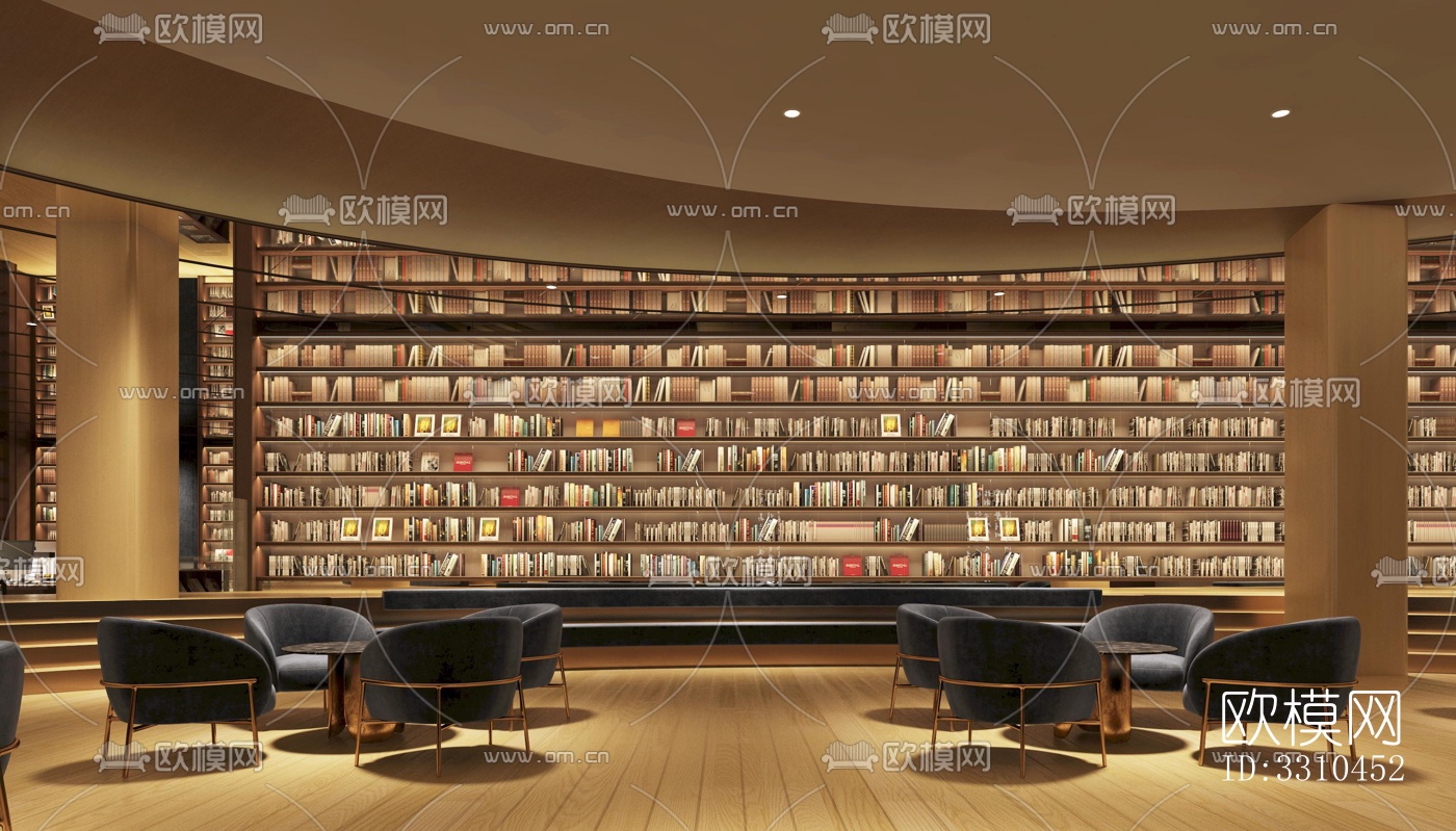 现代图书馆效果图下载（渲染图6）