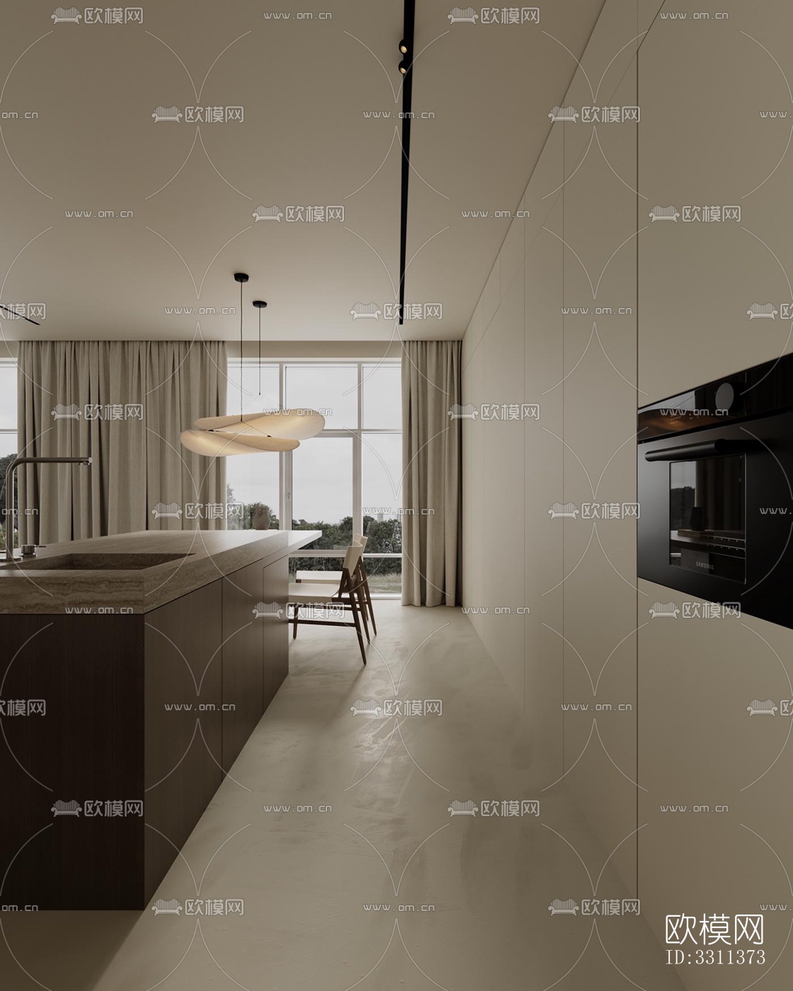 现代客餐厅效果图下载（渲染图7）