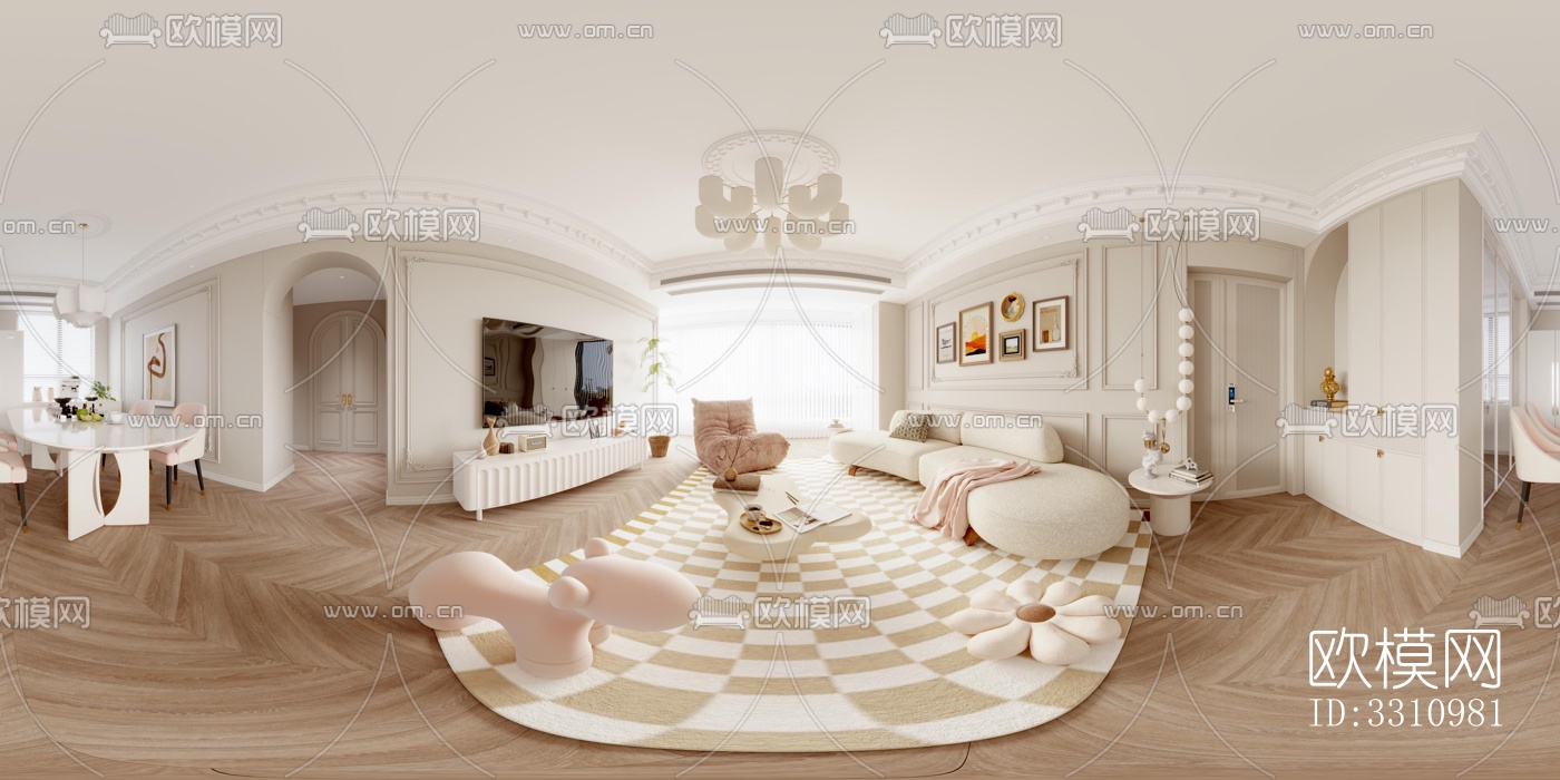 现代客餐厅效果图下载（渲染图5）