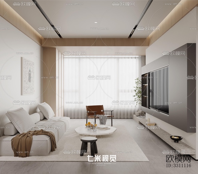 现代客餐厅效果图下载(渲染图7)