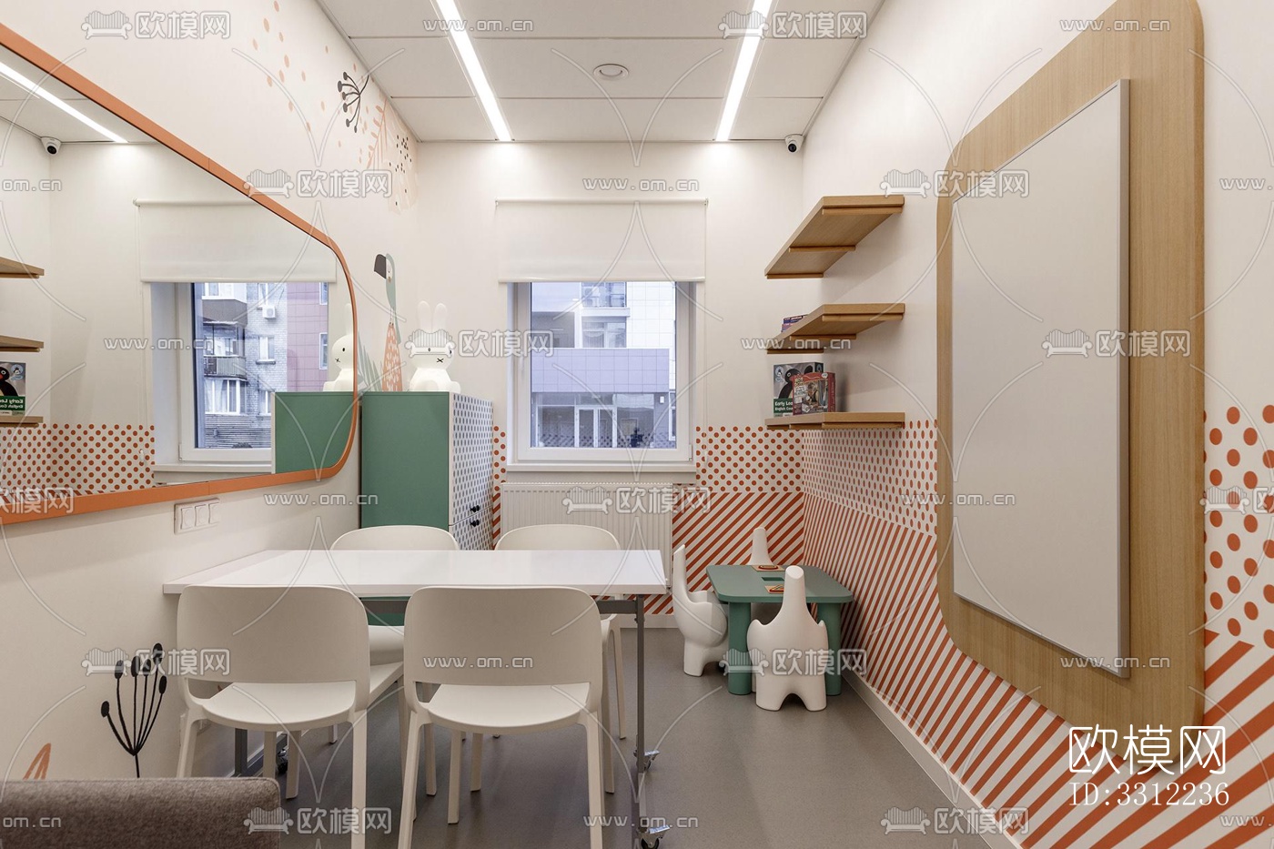 现代幼儿园效果图下载（渲染图2）