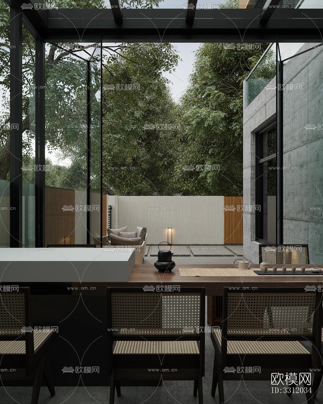 现代阳台花园效果图下载（渲染图9）