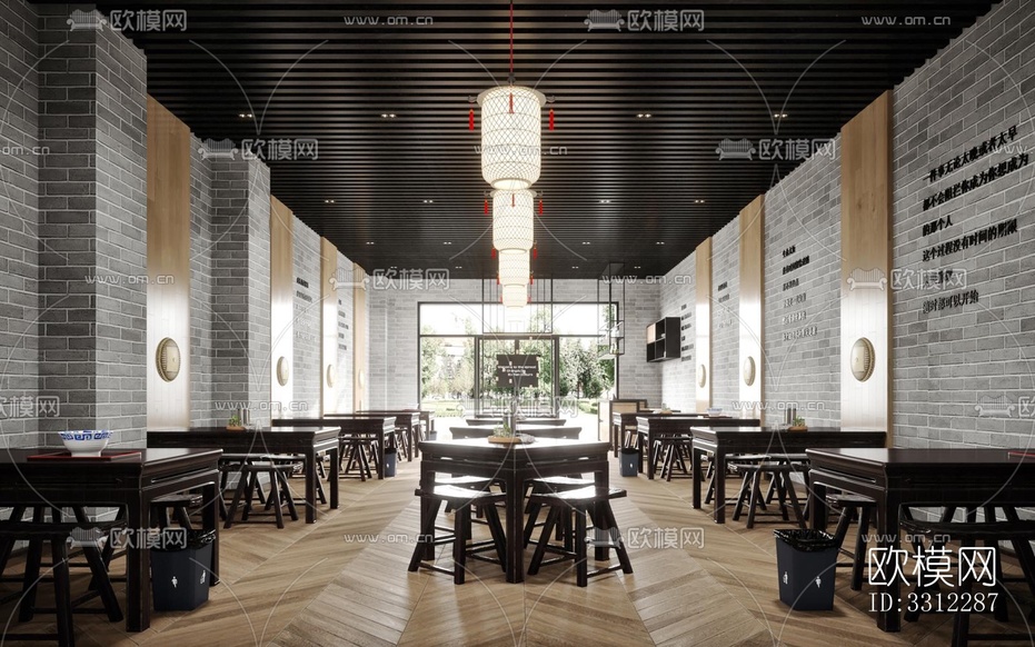 新中式快餐店效果圖下載(渲染圖4)