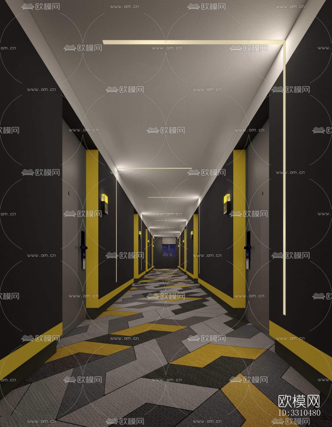 现代酒店民宿效果图下载（渲染图1）