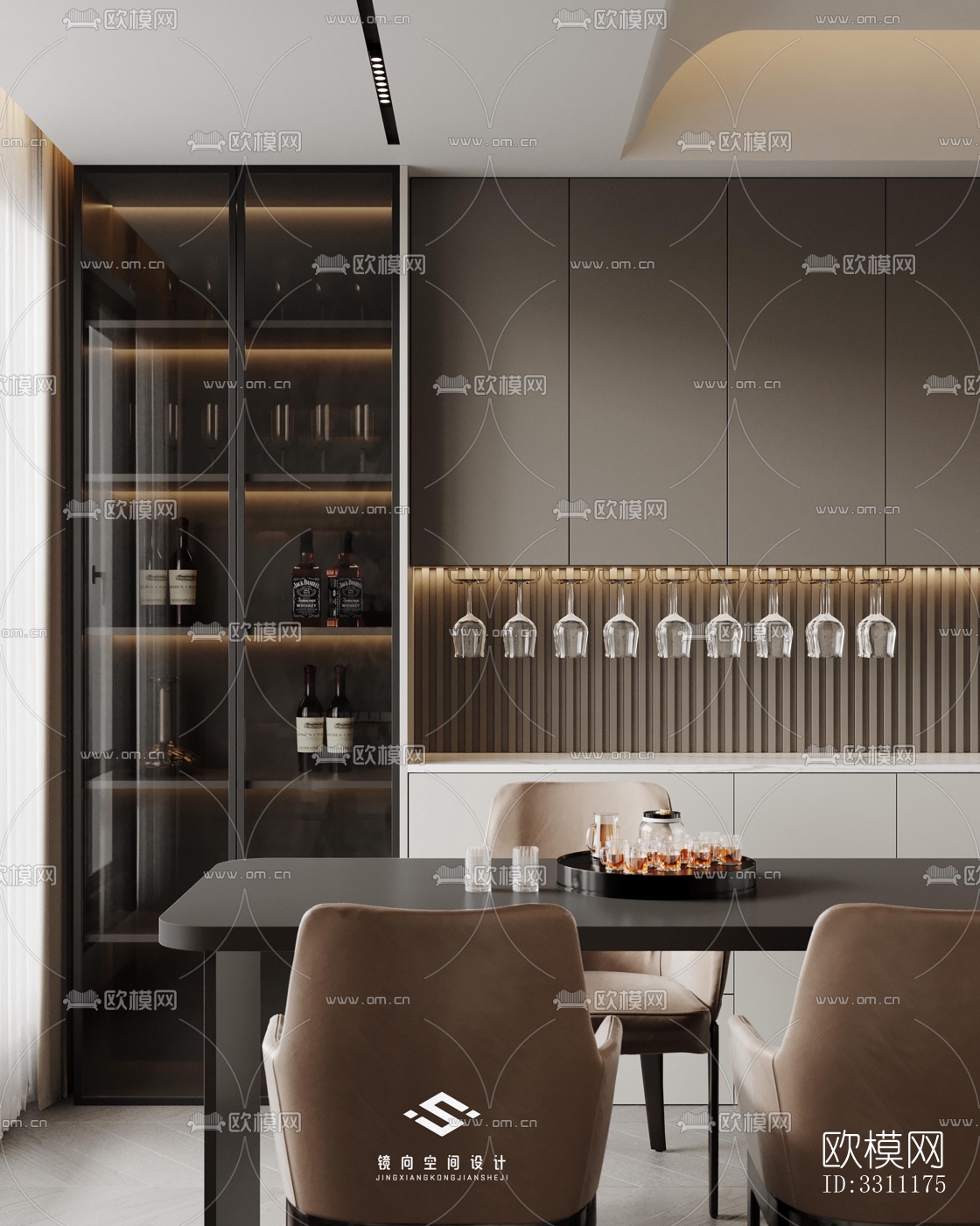 现代客餐厅效果图下载（渲染图5）