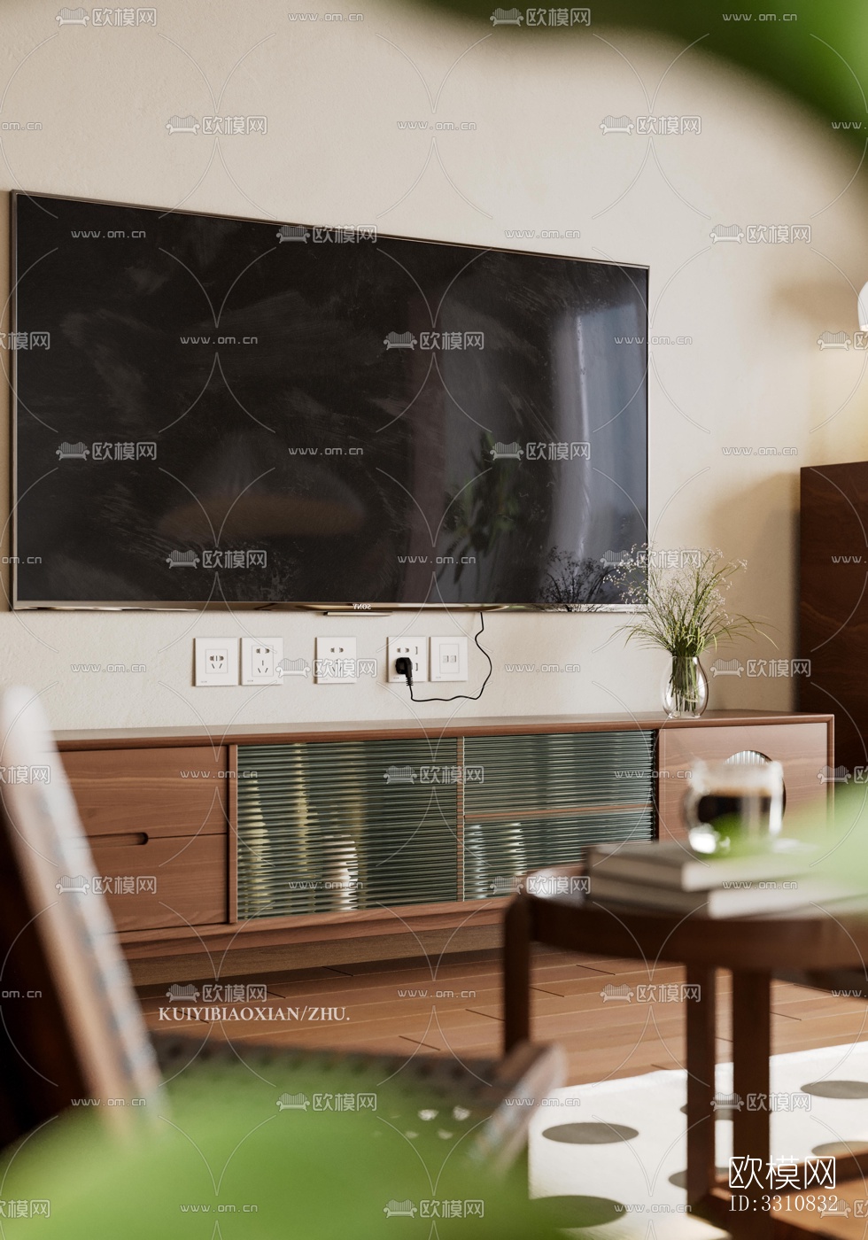 现代客餐厅效果图下载（渲染图4）