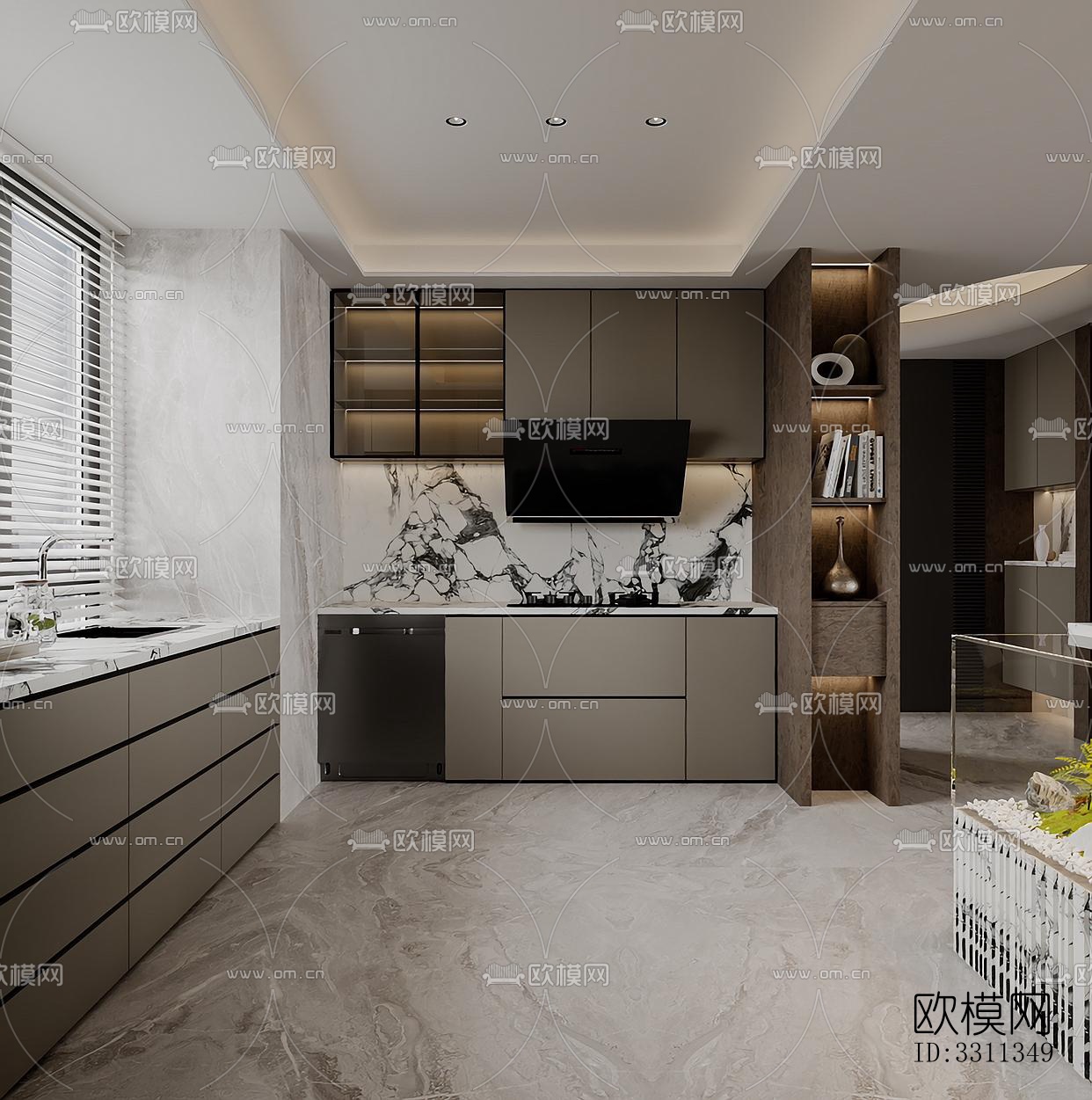 现代客餐厅效果图下载（渲染图8）