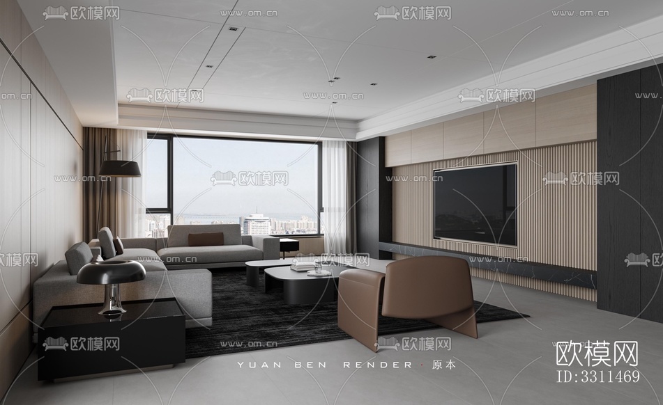 现代客餐厅效果图下载(渲染图7)