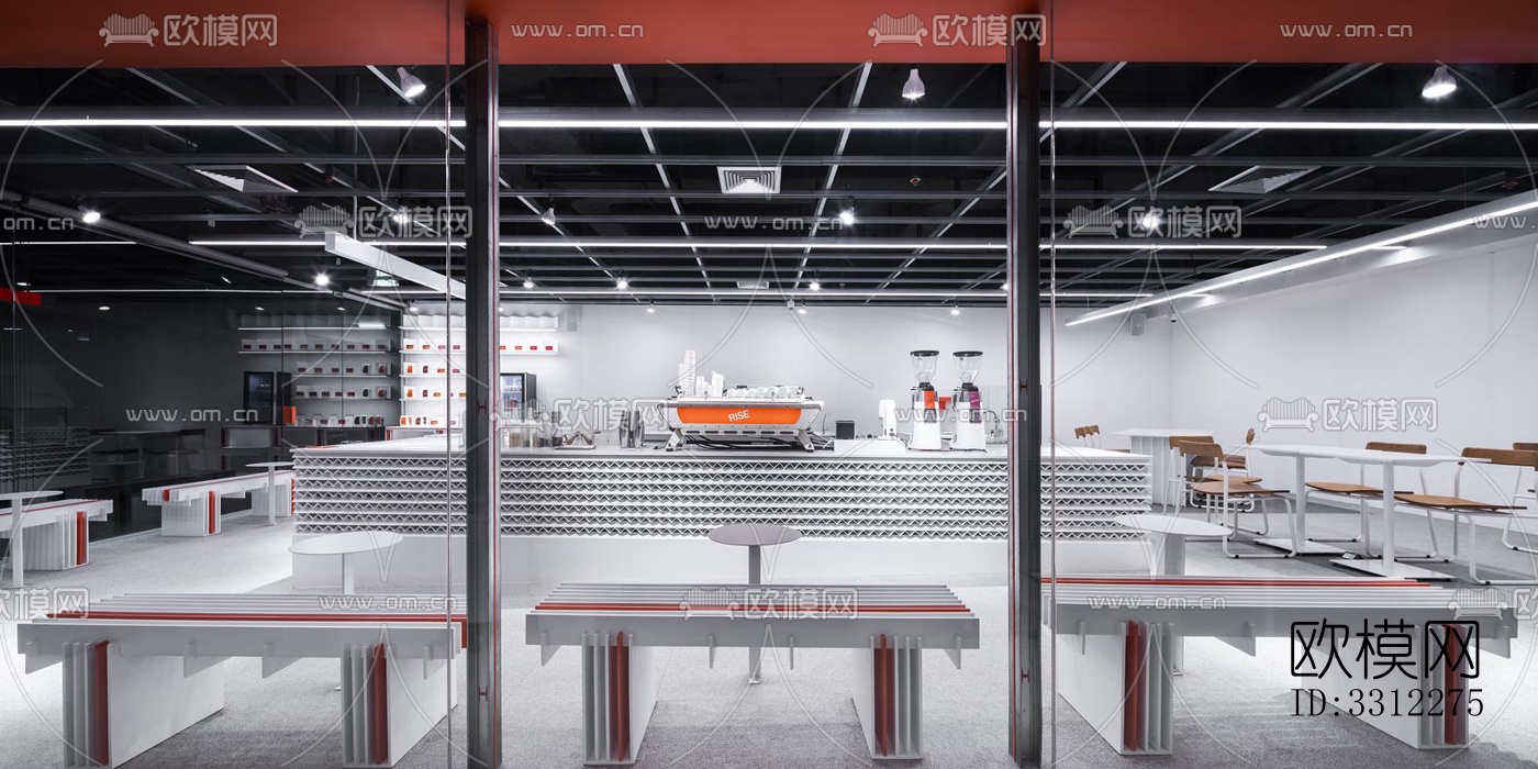 现代咖啡奶茶效果图下载（渲染图5）