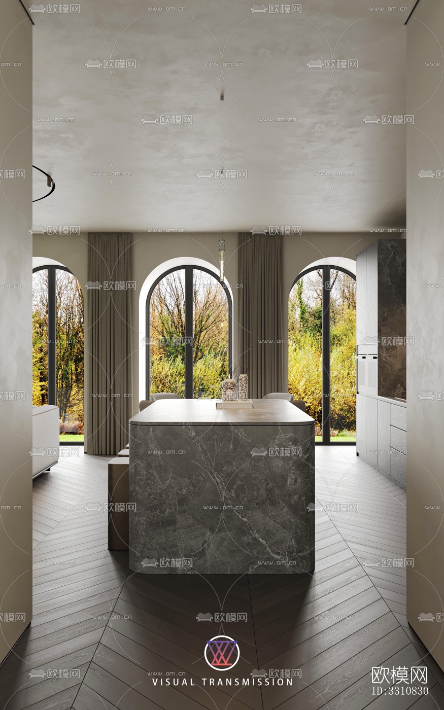 现代客餐厅效果图下载（渲染图2）