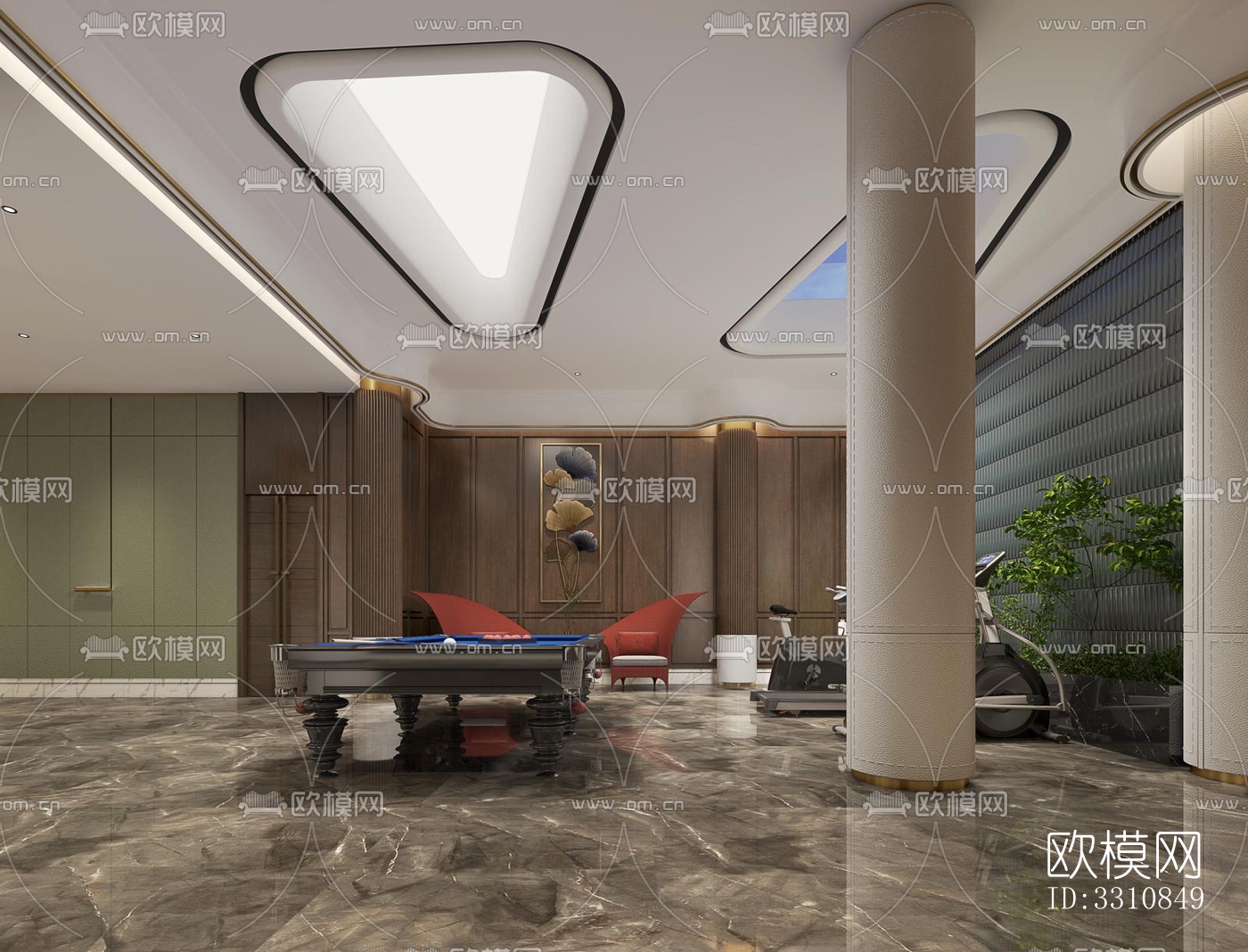 现代客餐厅效果图下载（渲染图3）