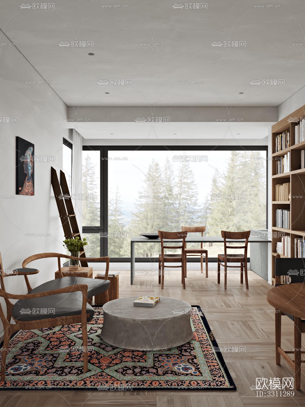 现代客餐厅效果图下载（渲染图6）