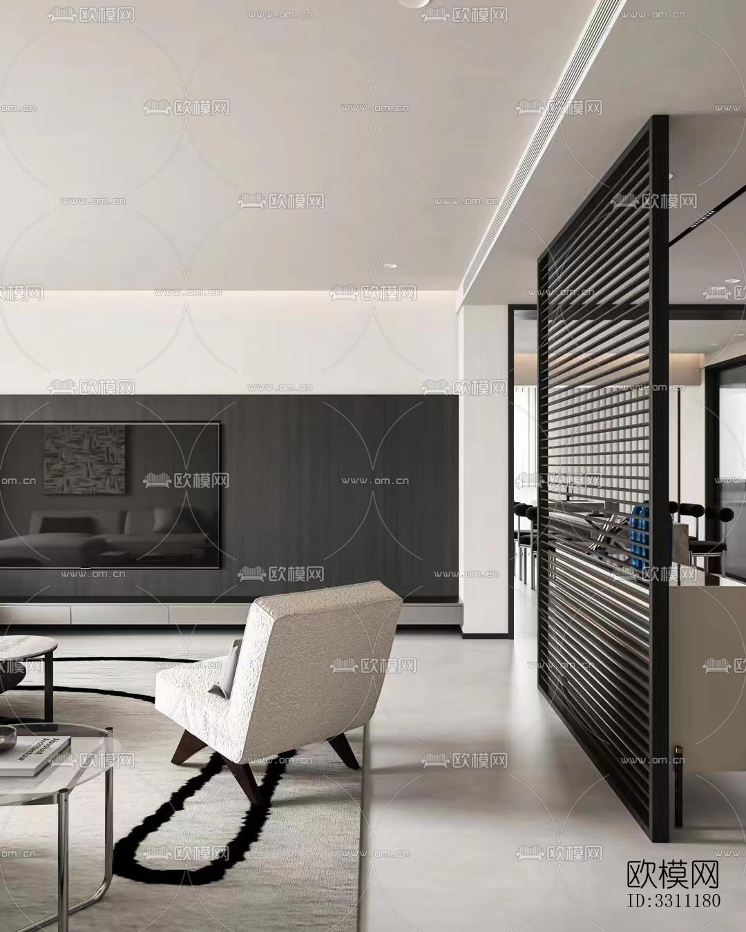 现代客餐厅效果图下载（渲染图5）