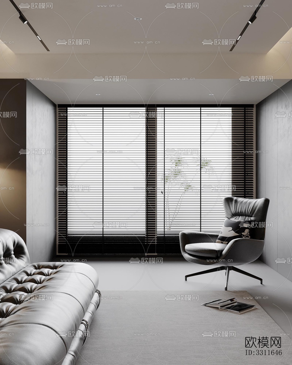 现代客餐厅效果图下载（渲染图4）