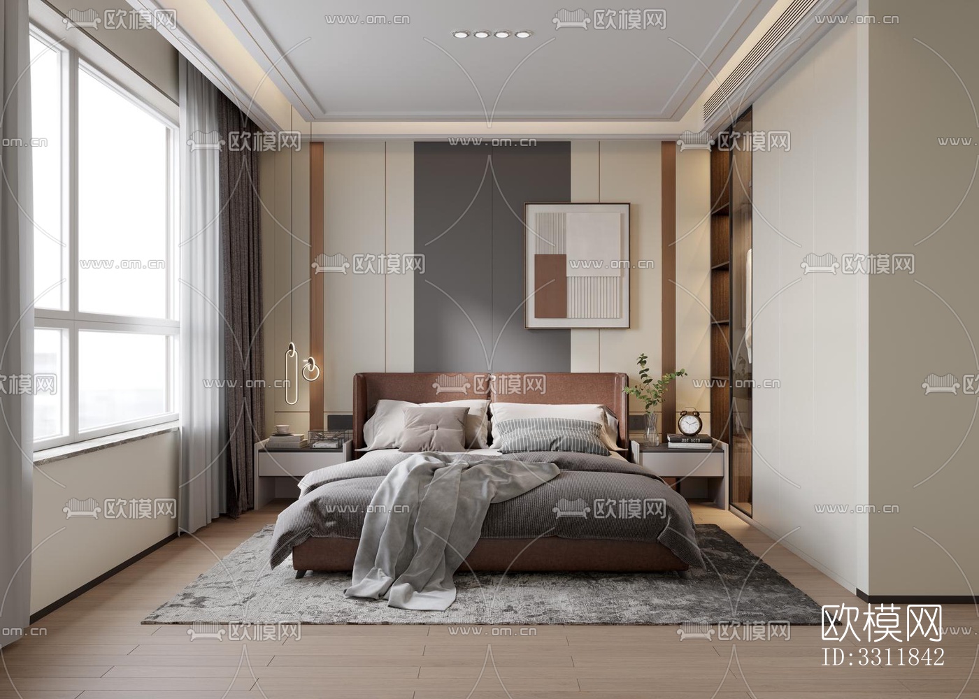 现代客餐厅效果图下载（渲染图7）