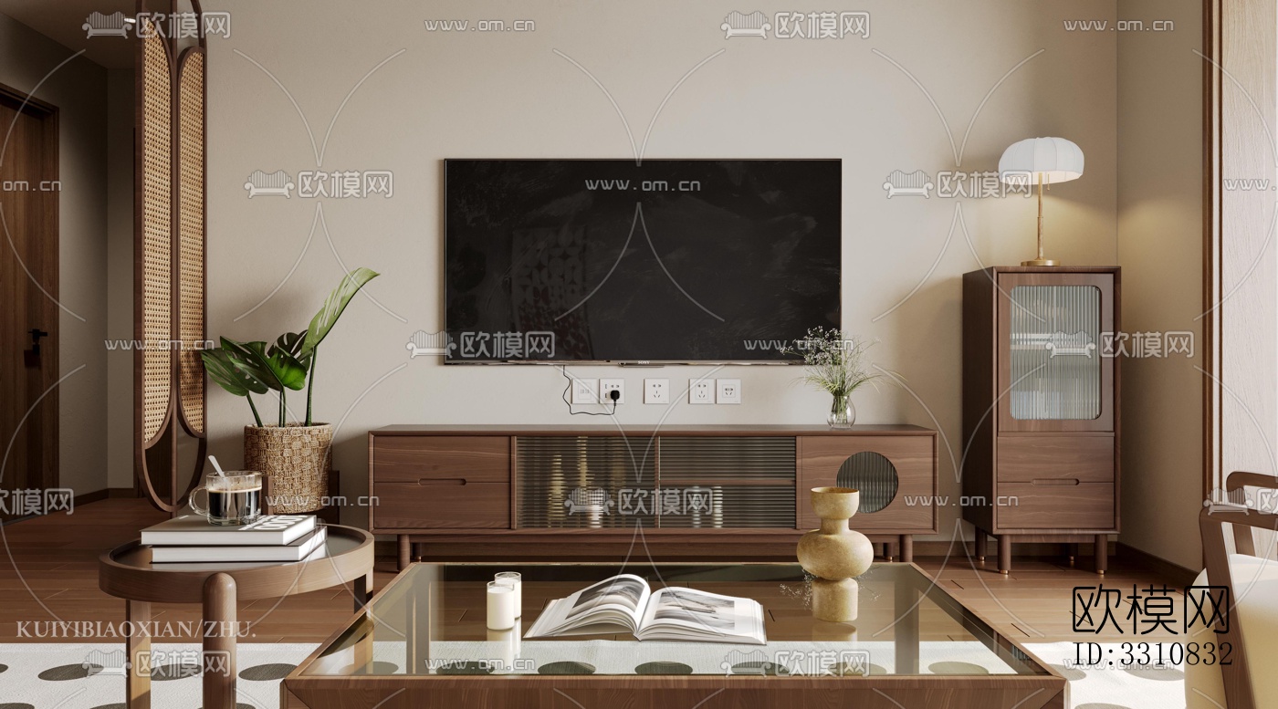 现代客餐厅效果图下载（渲染图9）