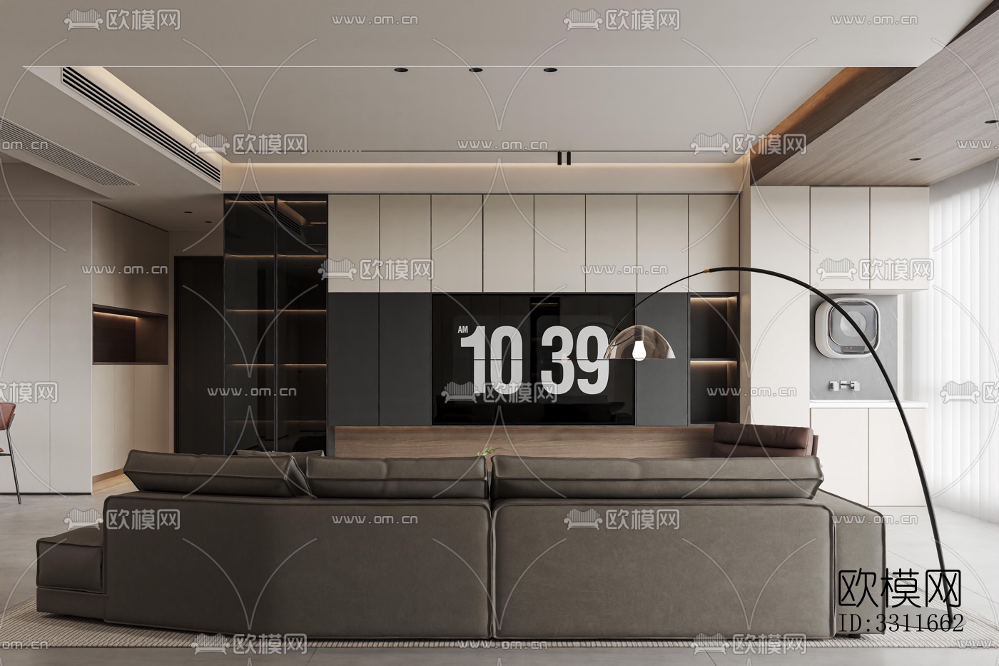 现代客餐厅效果图下载（渲染图2）