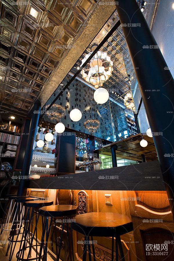 美式图书馆效果图下载（渲染图5）