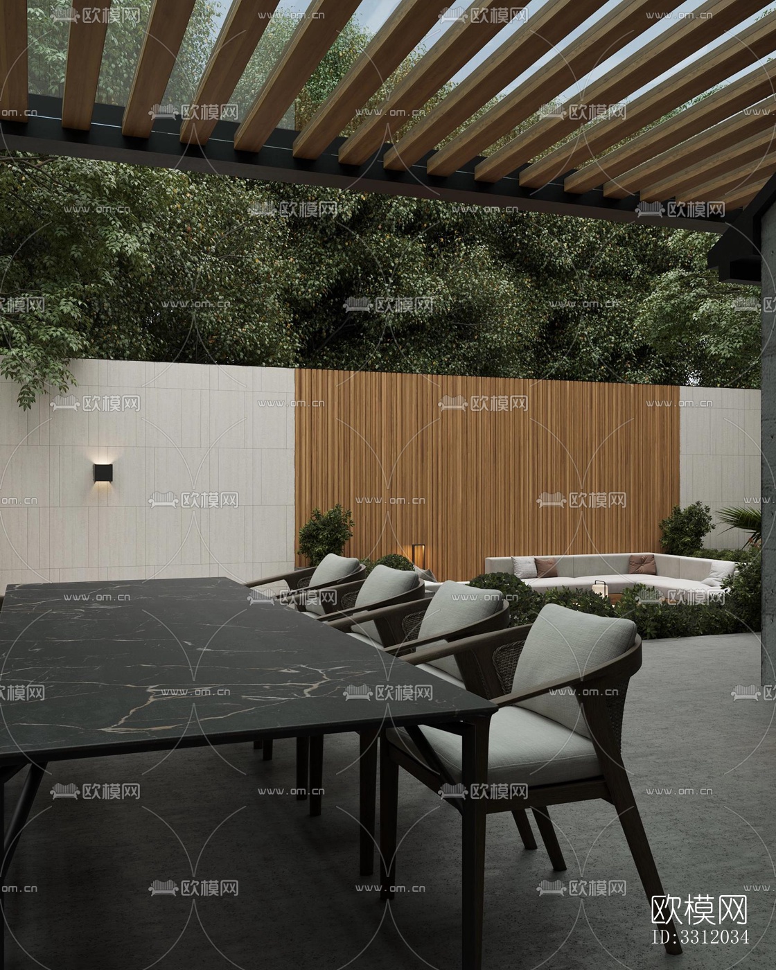 现代阳台花园效果图下载（渲染图8）