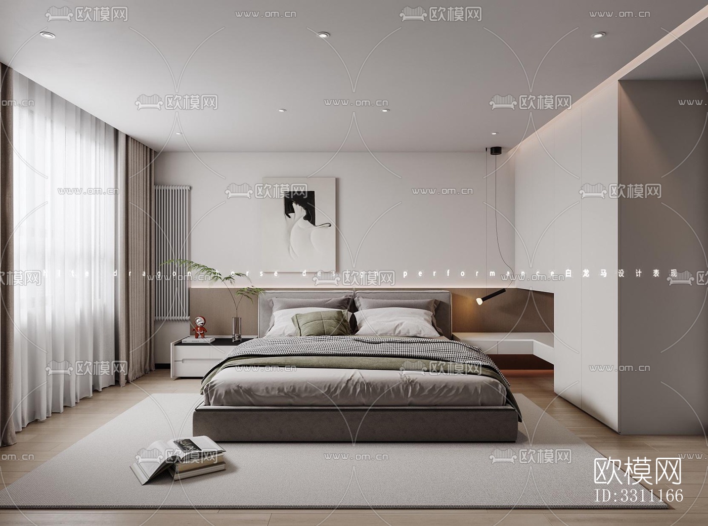 现代客餐厅效果图下载（渲染图1）