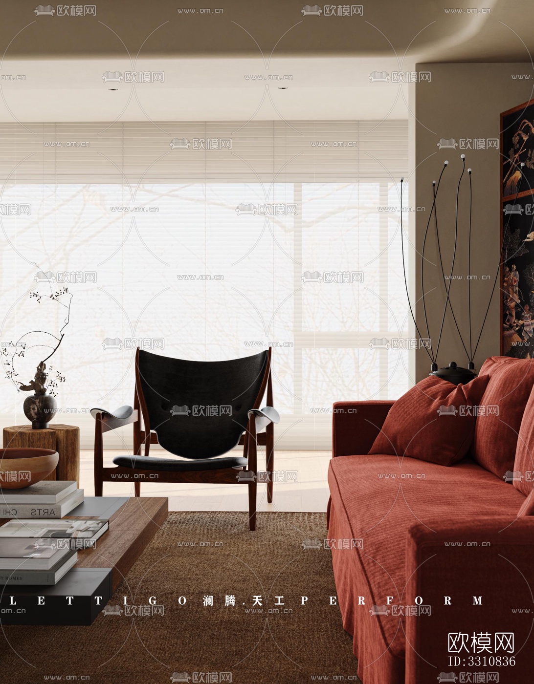 现代客餐厅效果图下载（渲染图7）