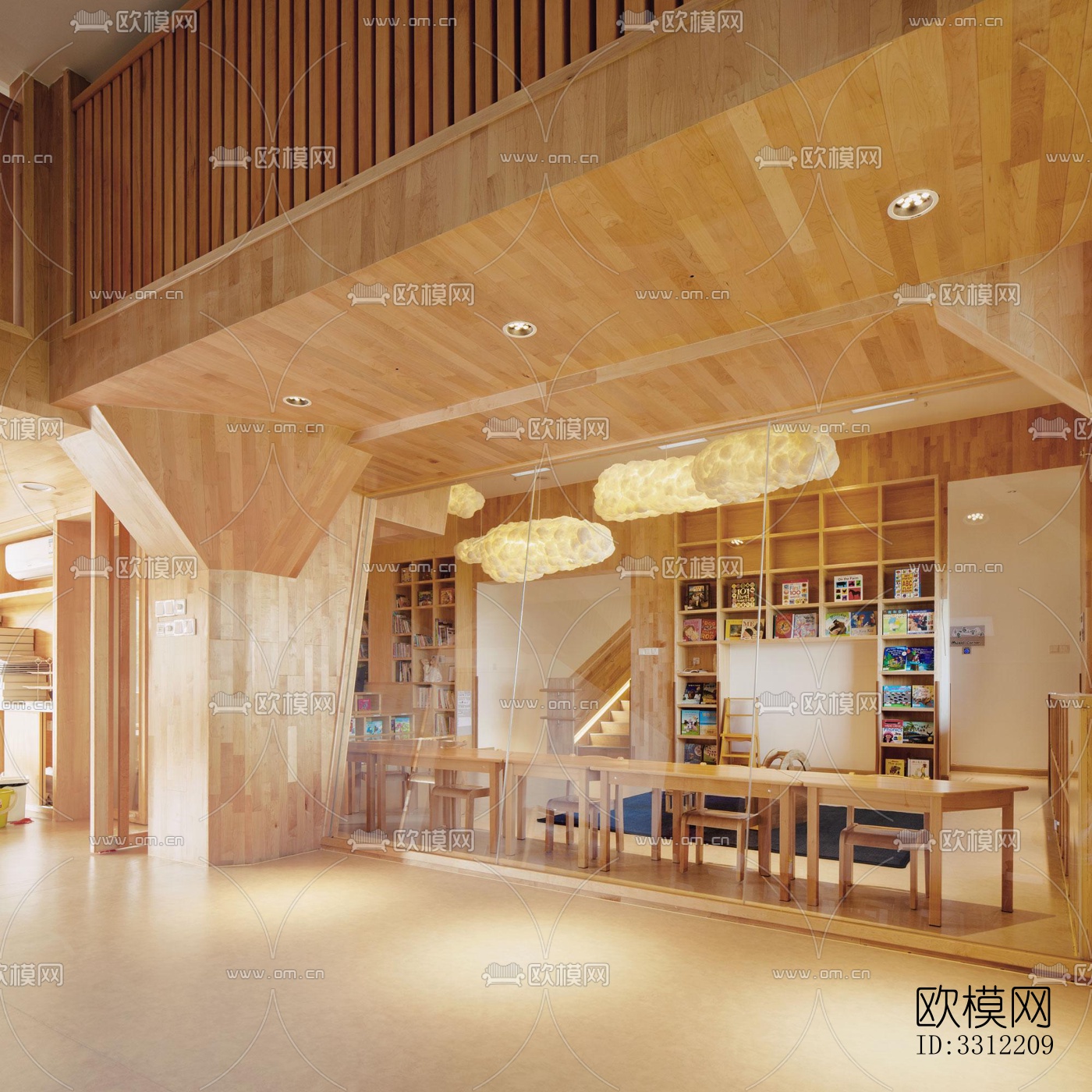 现代幼儿园效果图下载（渲染图6）