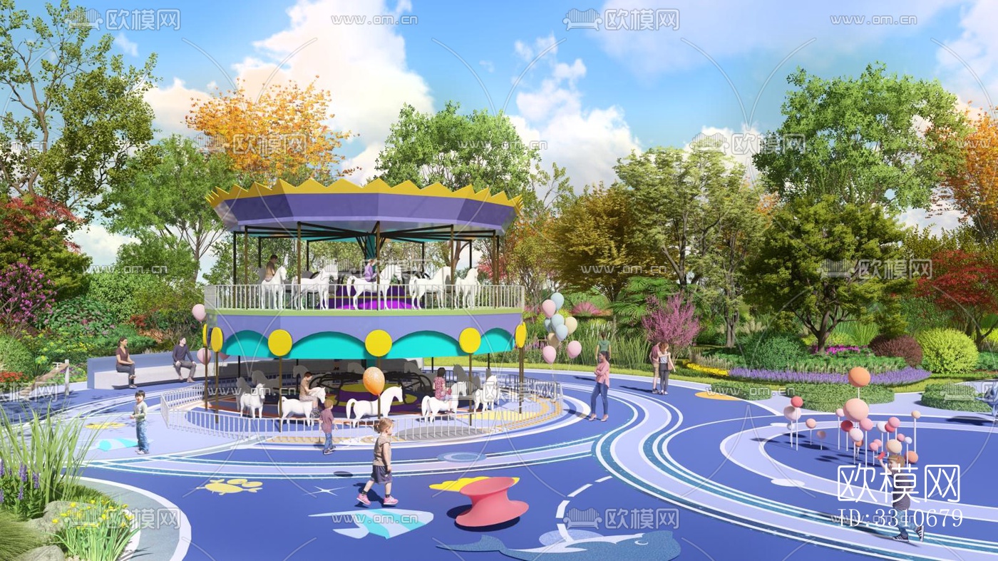 现代儿童游乐效果图下载（渲染图6）