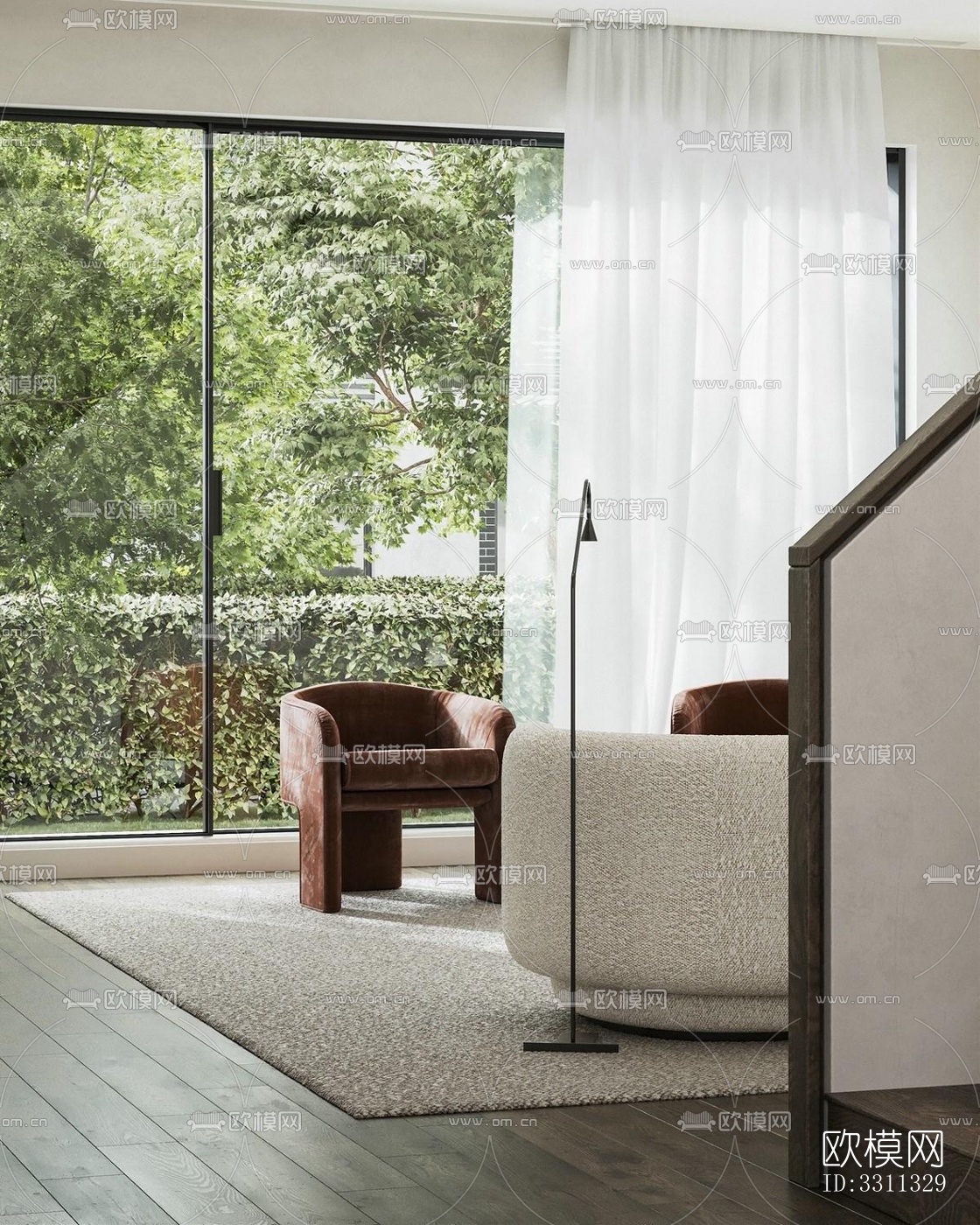 现代客餐厅效果图下载（渲染图2）