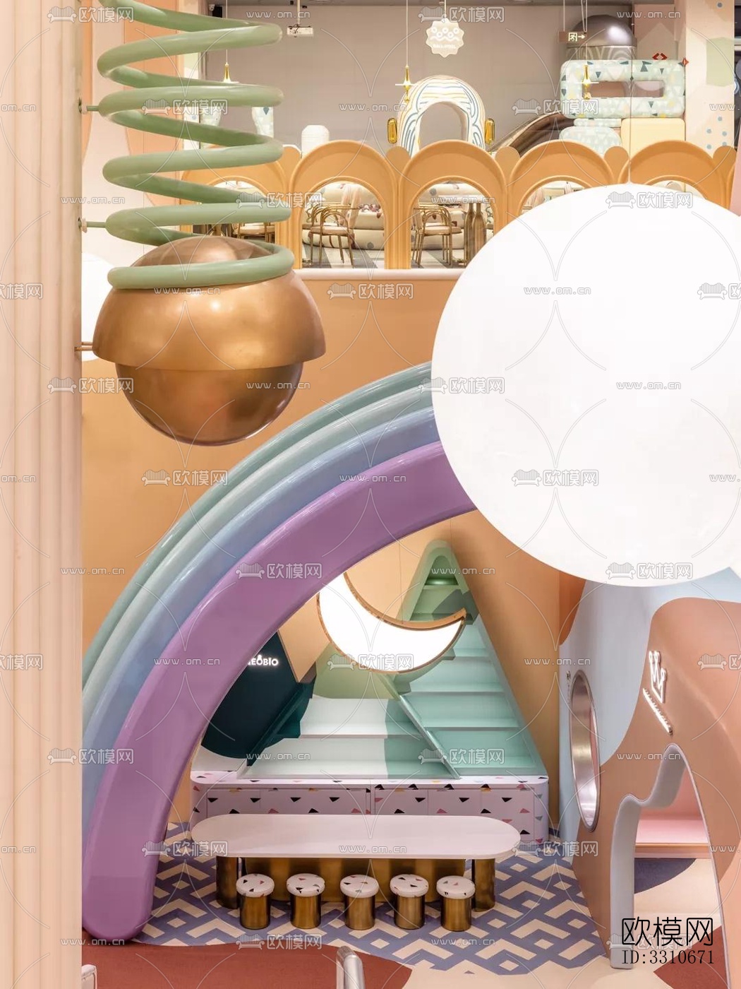 现代儿童游乐效果图下载（渲染图6）