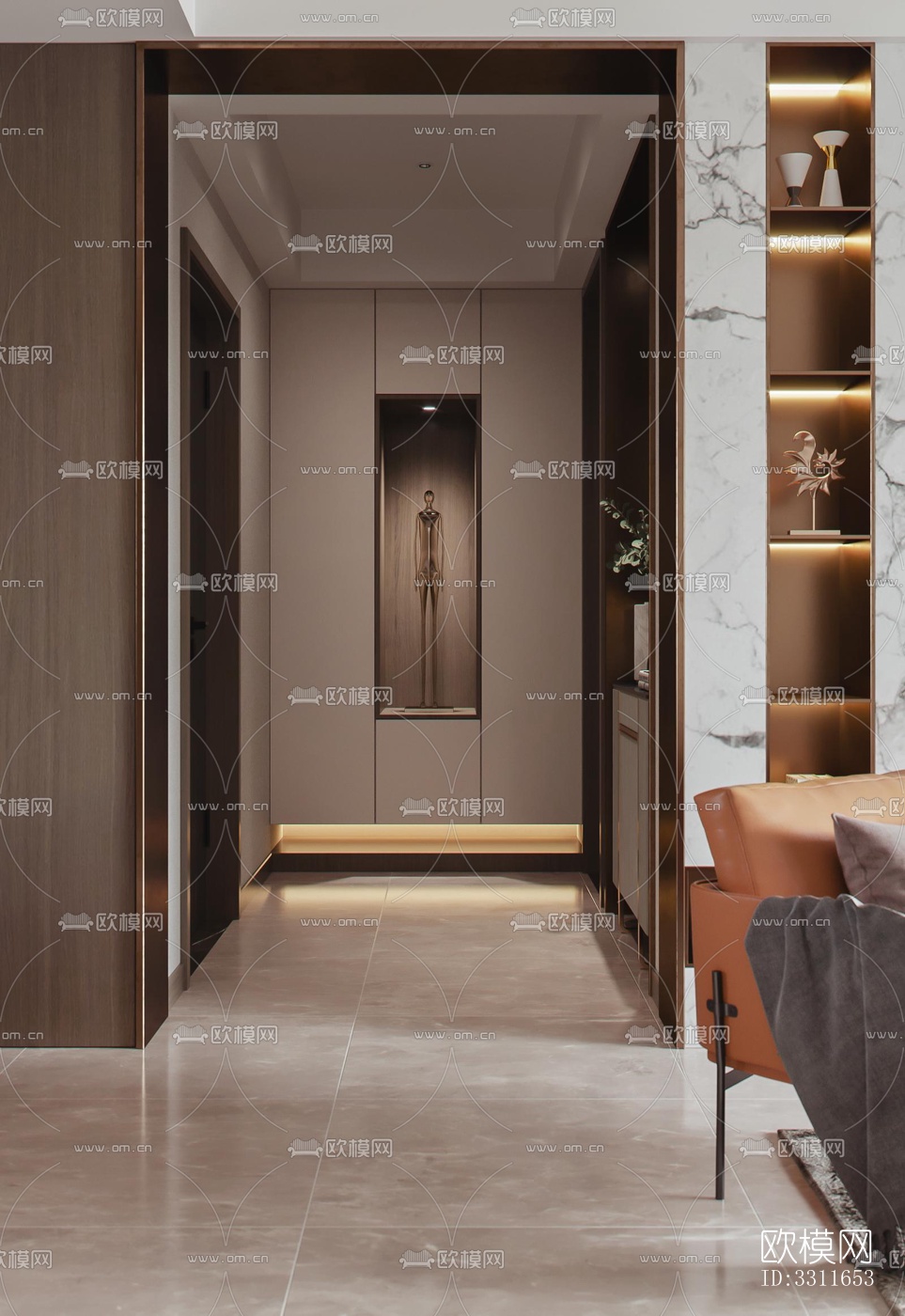 现代客餐厅效果图下载（渲染图1）