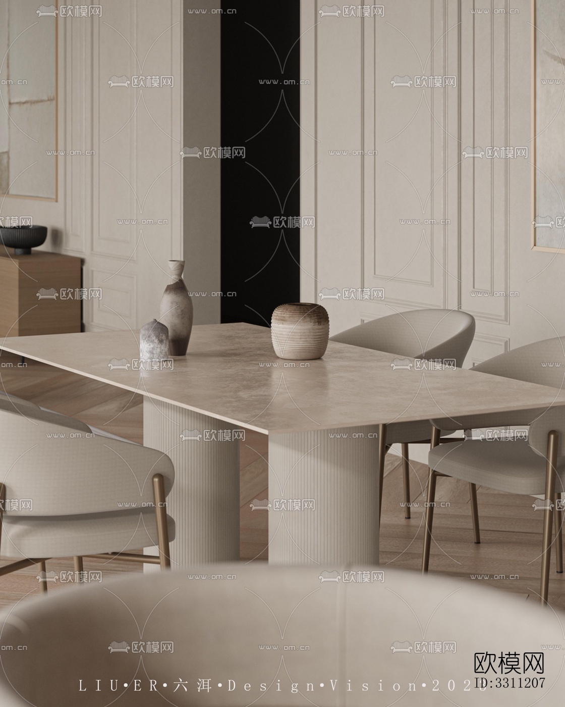 现代客餐厅效果图下载（渲染图10）