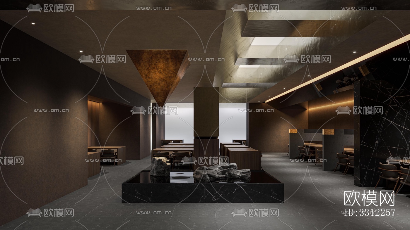 现代中餐厅效果图下载（渲染图6）