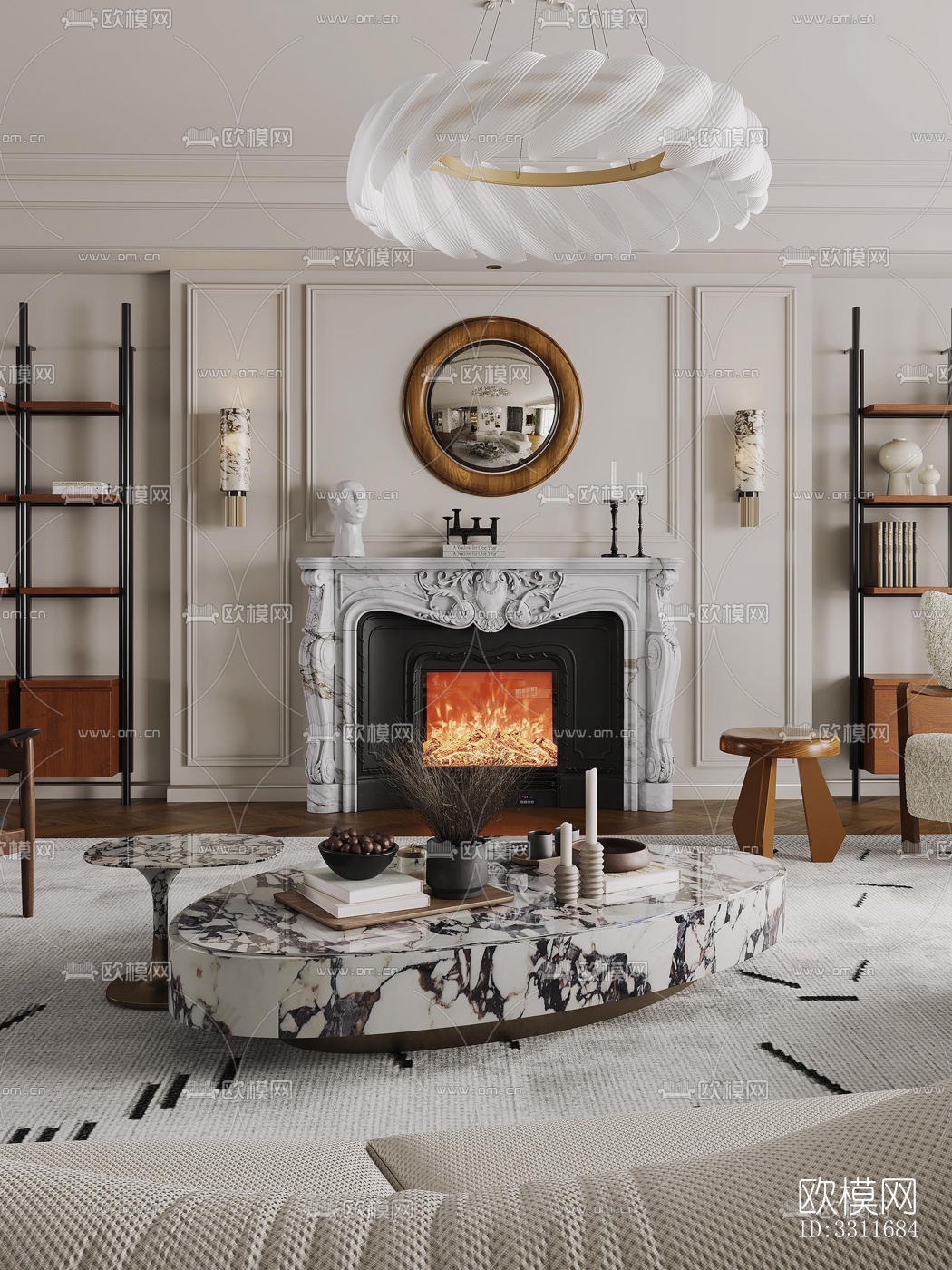 现代客餐厅效果图下载（渲染图7）