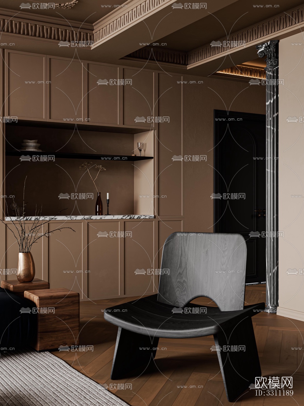 现代客餐厅效果图下载（渲染图2）