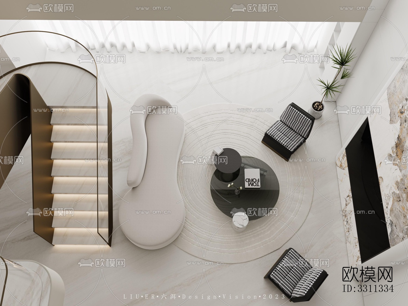 现代客餐厅效果图下载（渲染图3）