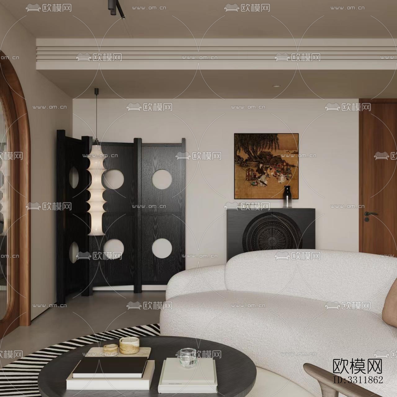 现代客餐厅效果图下载（渲染图7）