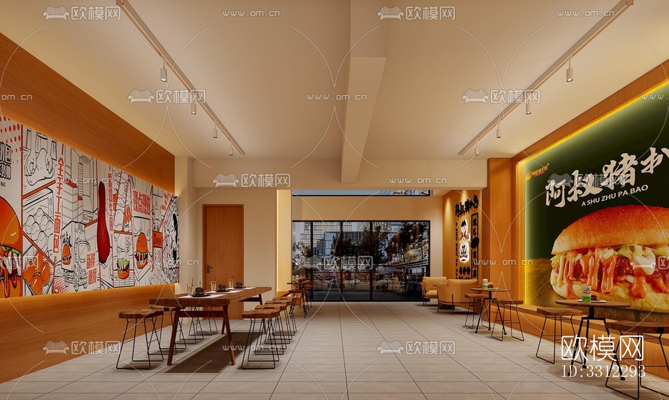 现代快餐店效果图下载(渲染图9)