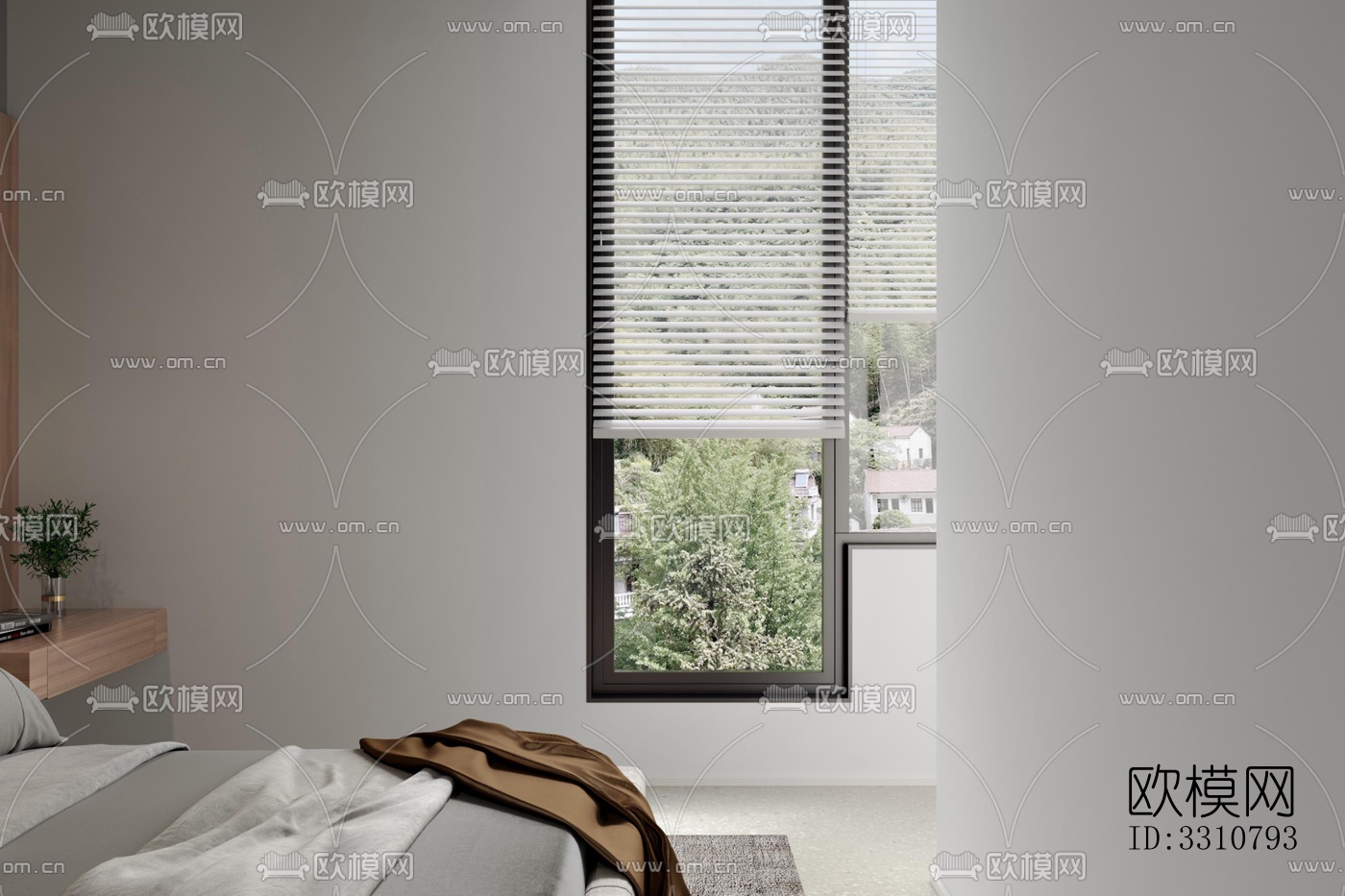 现代卧室效果图下载（渲染图4）