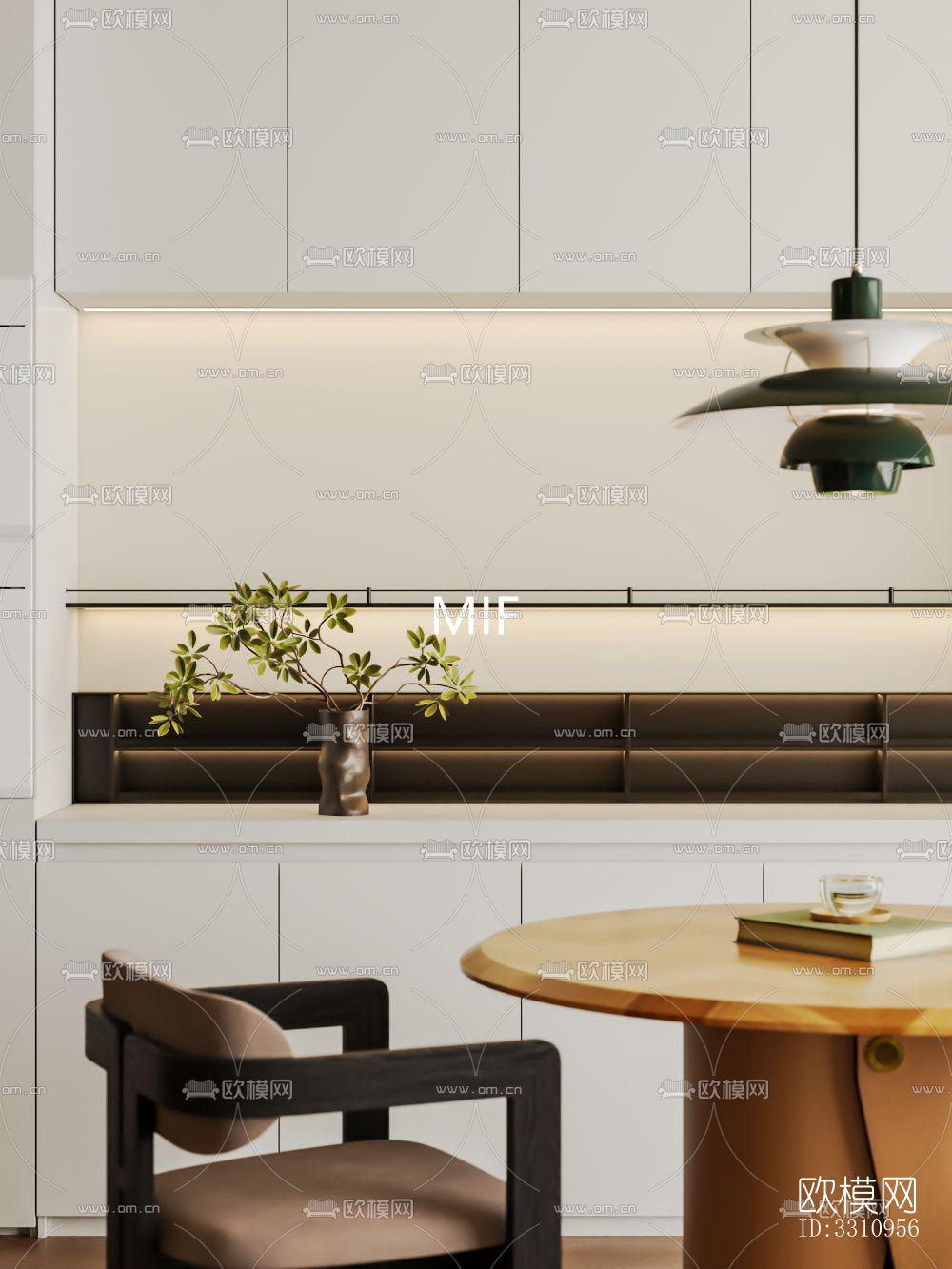 现代客餐厅效果图下载（渲染图7）