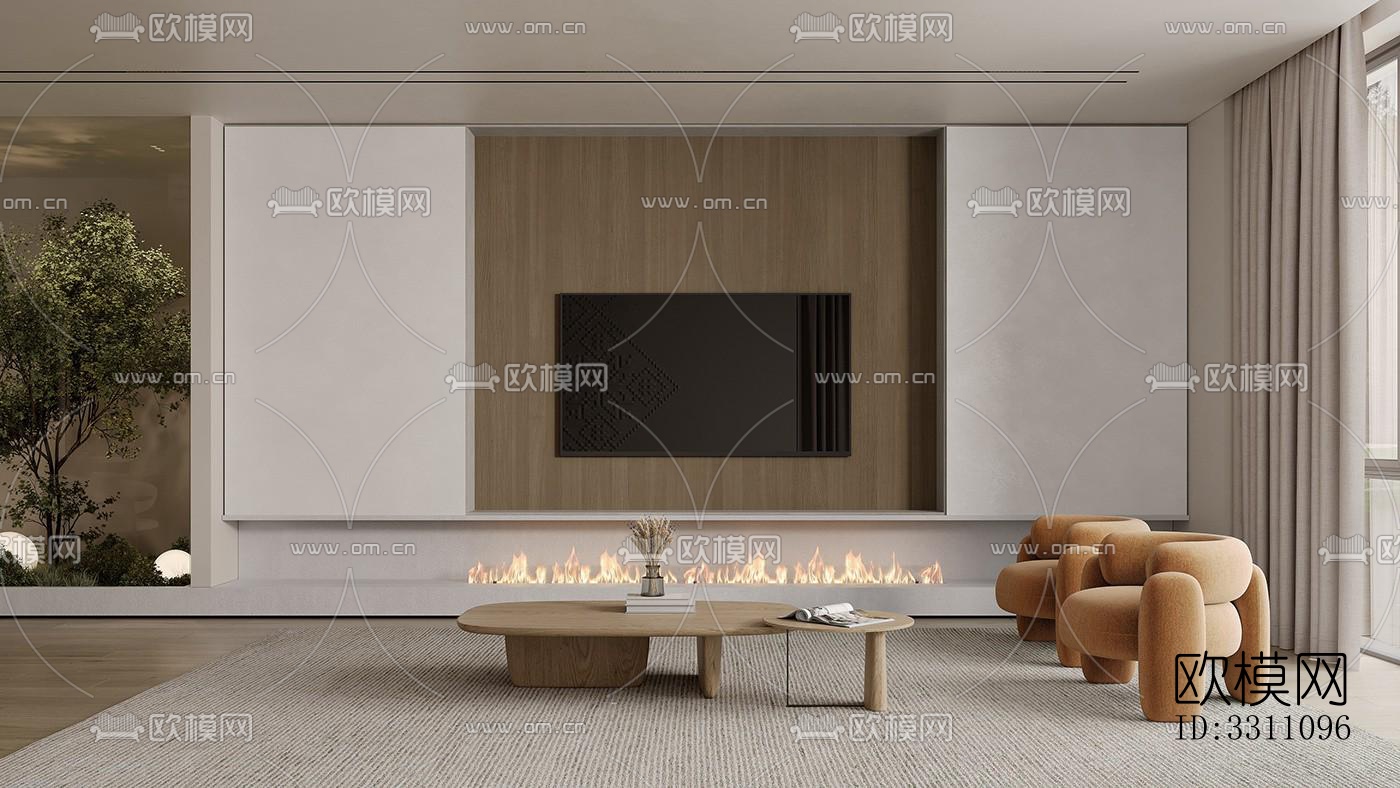 现代客餐厅效果图下载（渲染图4）