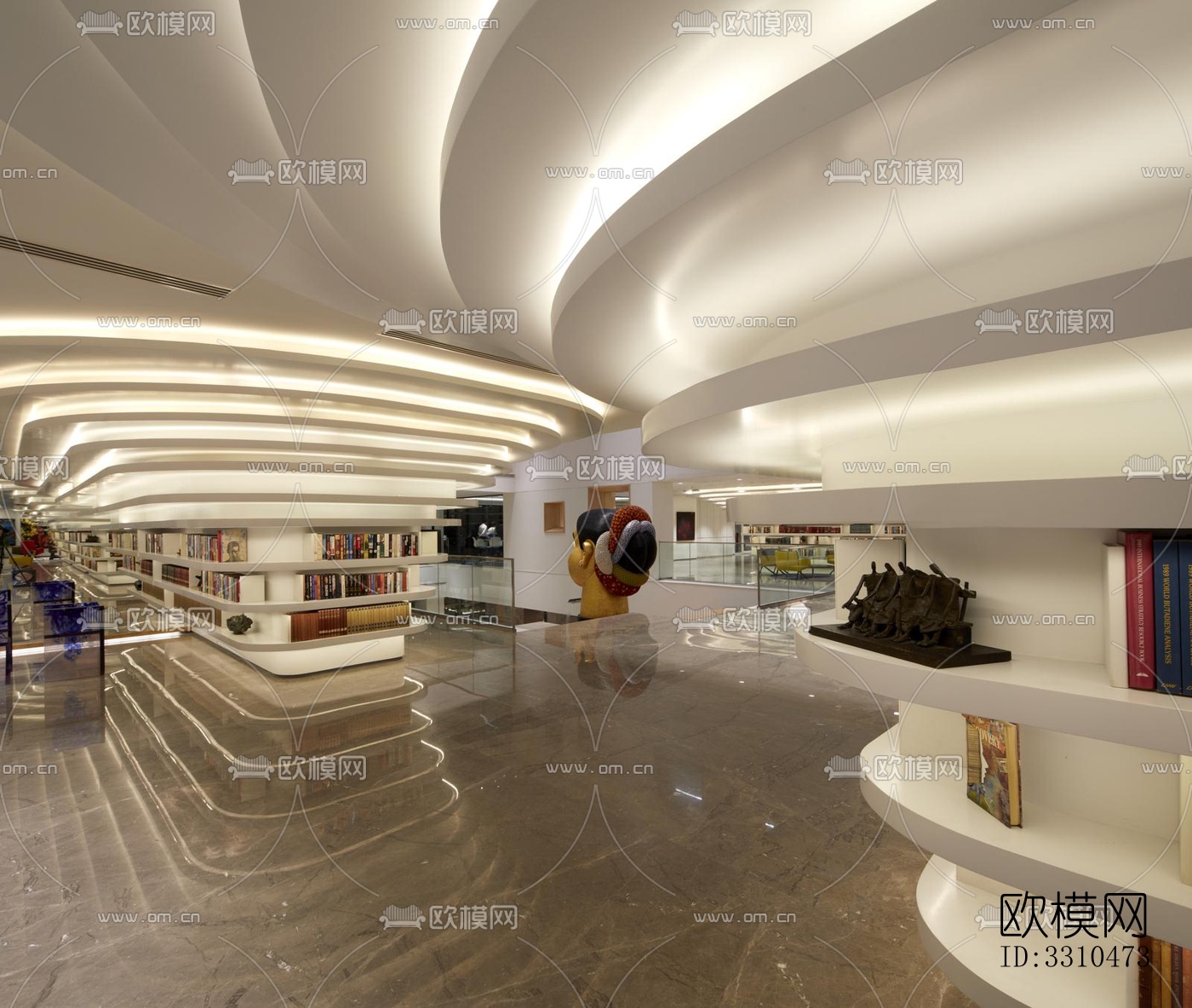 现代图书馆效果图下载（渲染图11）