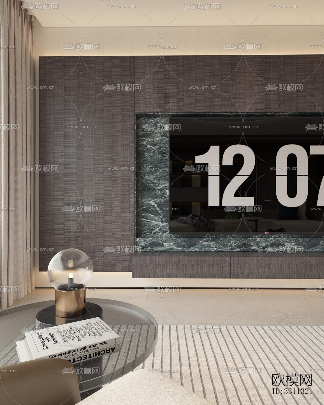 现代客餐厅效果图下载（渲染图13）